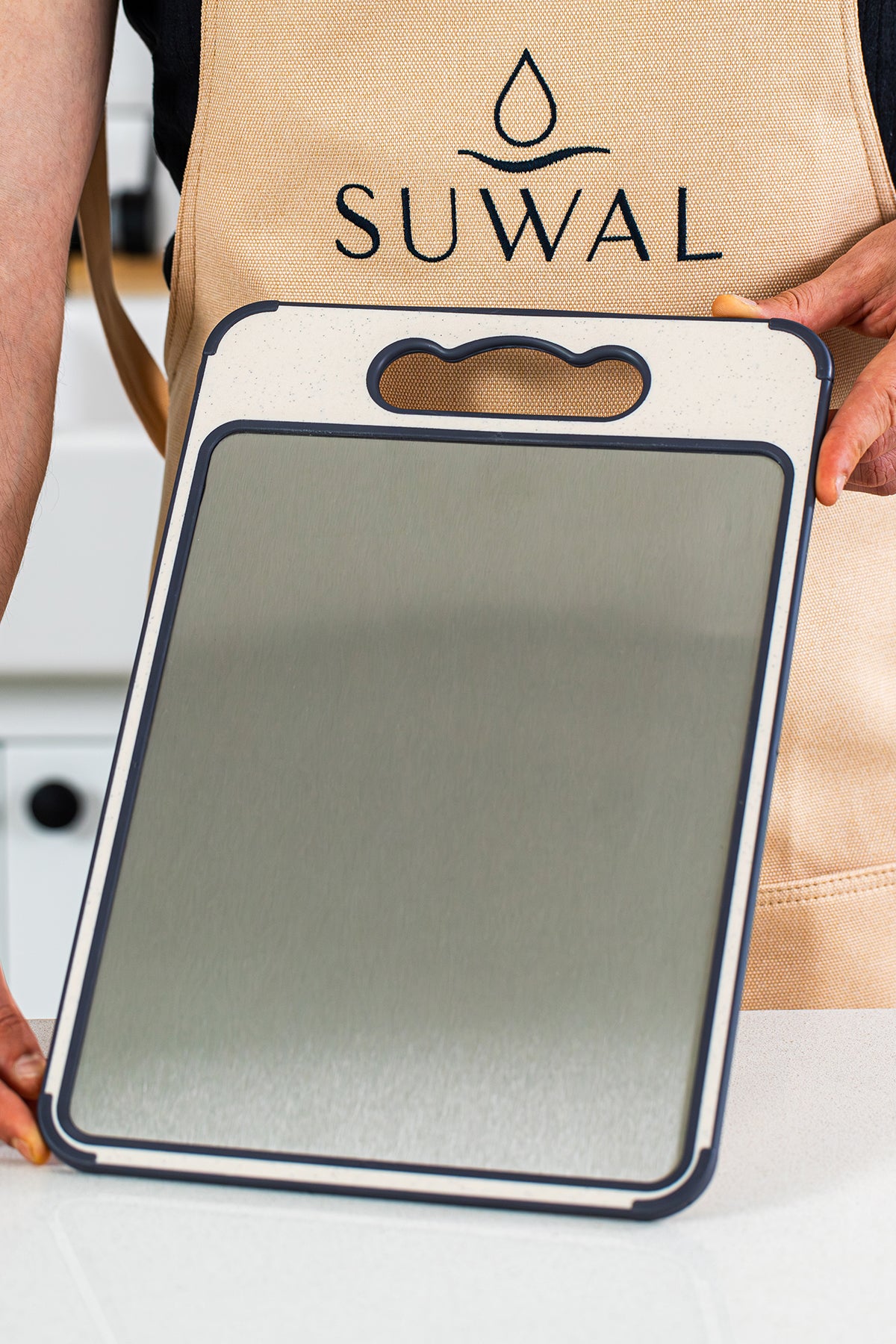 SUWAL Paslanmaz Çelik Kesme Tahtası Luna Series